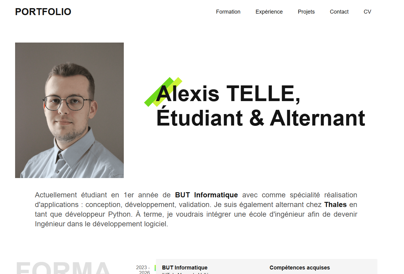 Aperçu du portfolio